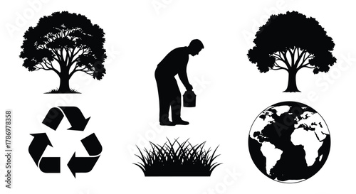 Environmental conservation and sustainability vector illustration art