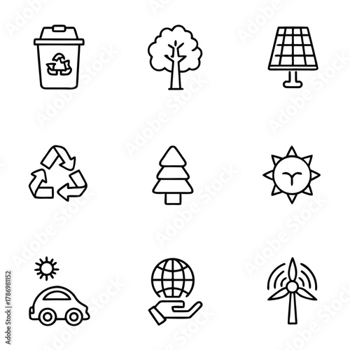 Environmental sustainability simple symbol. Editable stroke.
