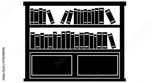 Organized bookshelf displaying knowledge and learning