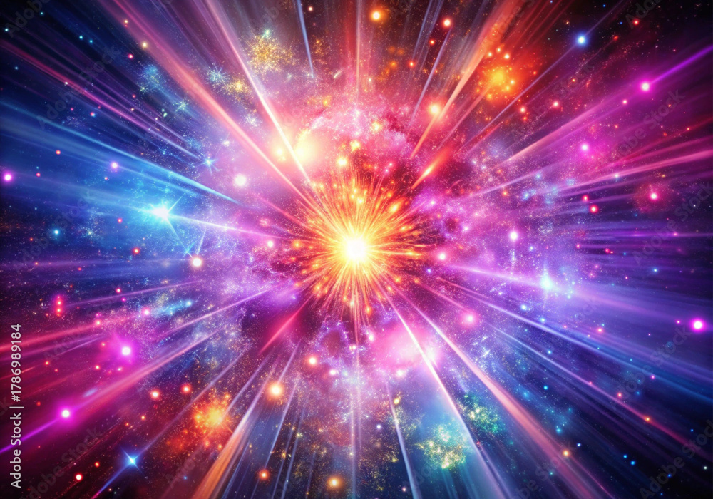 Fototapeta premium Cosmic Particle Explosion Background