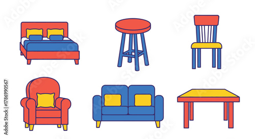 Modern furniture set for stylish home decor and interior design inspiration