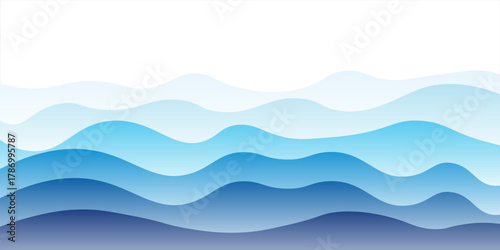 Sea waves layered vector background illustration and sea beach vector illustration.