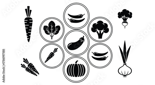 Vector illustration of fresh vegetables for healthy eating concept