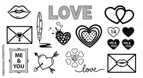 Valentine's Day designs for romantic cards and sweet loving messages