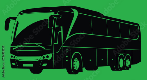 Black and white bus transportation vehicle coach travel transport