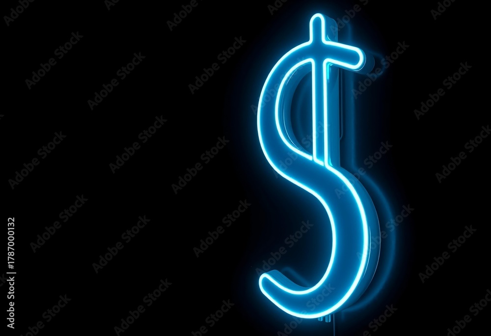 Fototapeta premium Dollar sign 3D icon on black background symbol design