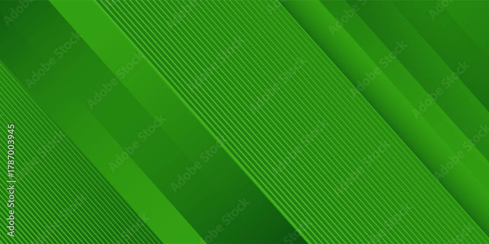 Obraz premium Abstract green sporty background template vector with shiny lines and lights. Green background with strong pattern design.Eps10 vector