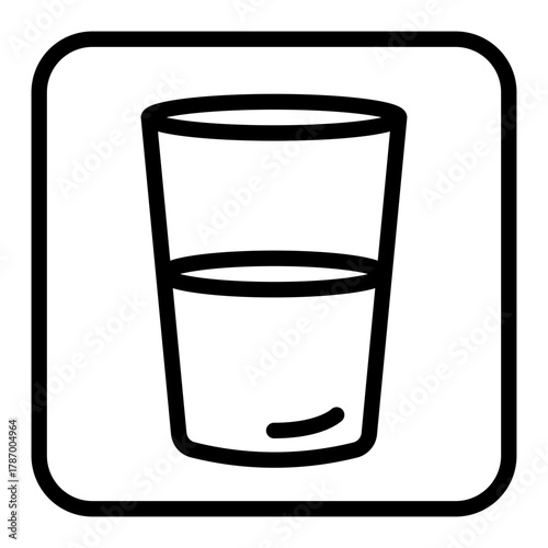 Glass of Water Drink Line Icon