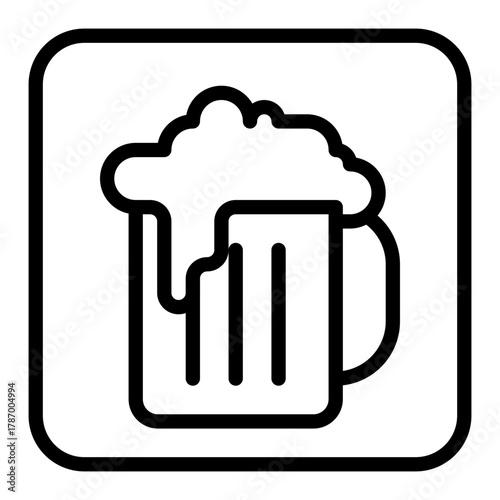 Beer Mug with Foam Line Icon