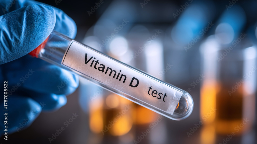 Obraz premium Vitamin D blood test sample, lab analysis, nutrient level screening