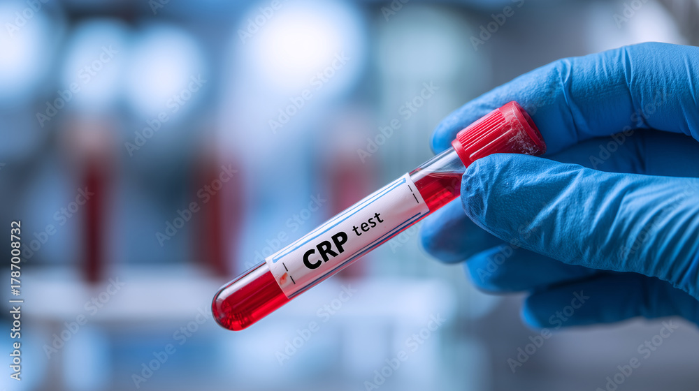 Naklejka premium CRP inflammation blood test, lab diagnostic sample, clinical biomarker