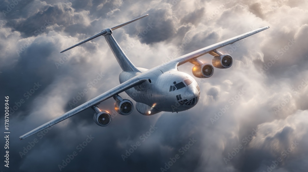 Obraz premium Cargo plane clouds