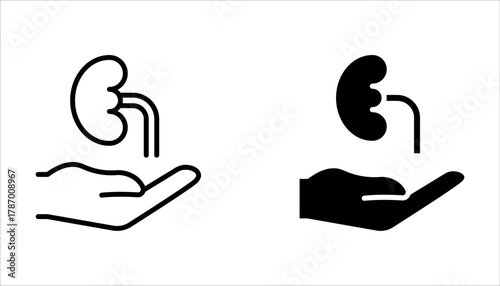 Organ Donation Icon Set, Medical Collection, Human Organ Donation Concept Linear Pictograms on white background