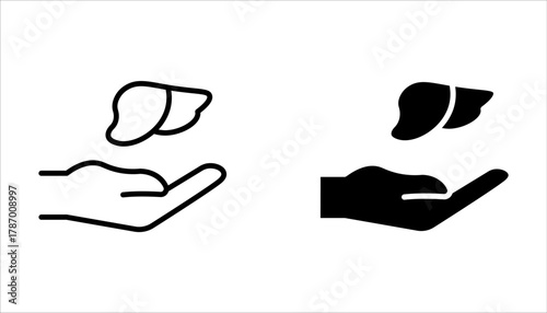 Organ Donation Icon Set, Medical Collection, Human Organ Donation Concept Linear Pictograms on white background