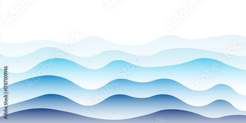 Sea waves layered vector background illustration and sea beach vector illustration.