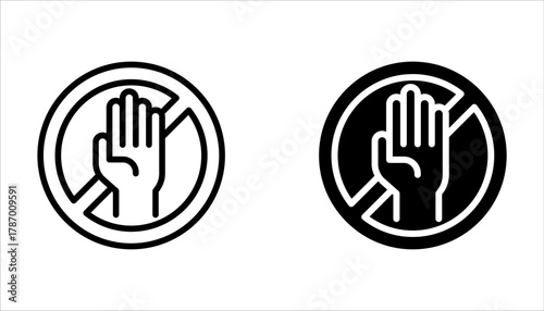 Rejection perfect linear icon set. Negative response, offer refusal. Thin line on white background