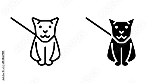 Dog collar icon set. Linear vector illustration from dog and cat training collection on white background