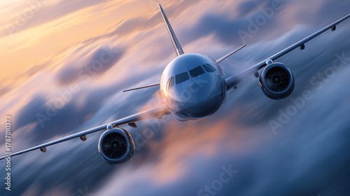 Airplane flight clouds