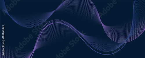 dark abstract background futuristic gradation curved lines and light particles. vector illustration