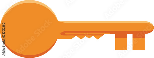 Vibrant orange key icon: digital security & access solution