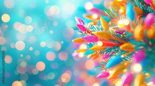 Cozy Christmas scene with shimmering lights and vibrant decorations filling the space with warmth and joy in December nights