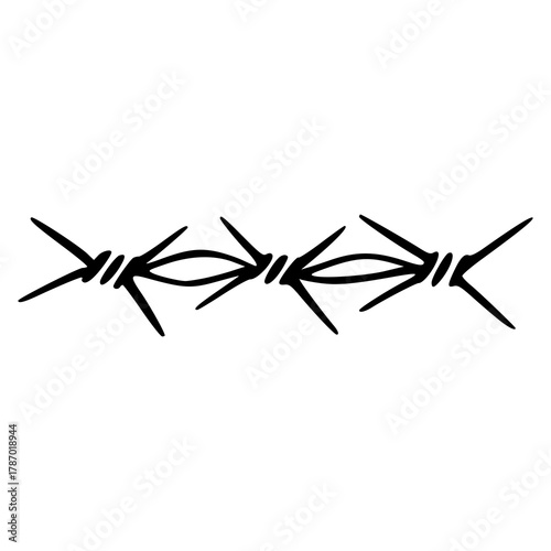 barbed wire strand simple vector illustration