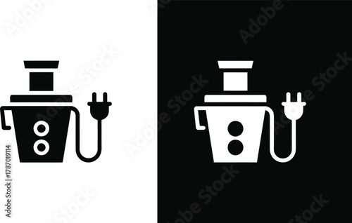 Print Electric Juicer or Blender Kitchen Appliance Glyph Icon Vector illustration