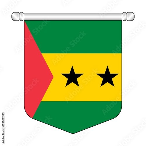 Equatorial Sao Tome and Principe National Banner Symbol Hanging