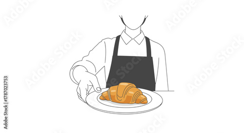 Chef Preparing Delicious Croissants in a Modern Kitchen