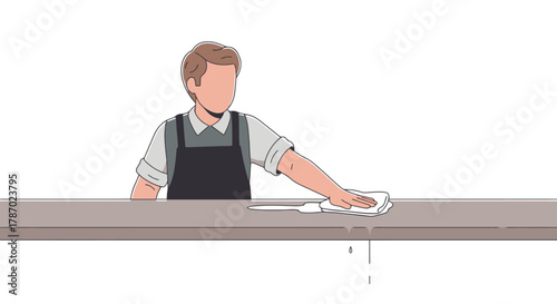 Young Barista Serving Coffee at a Modern Cafe Counter