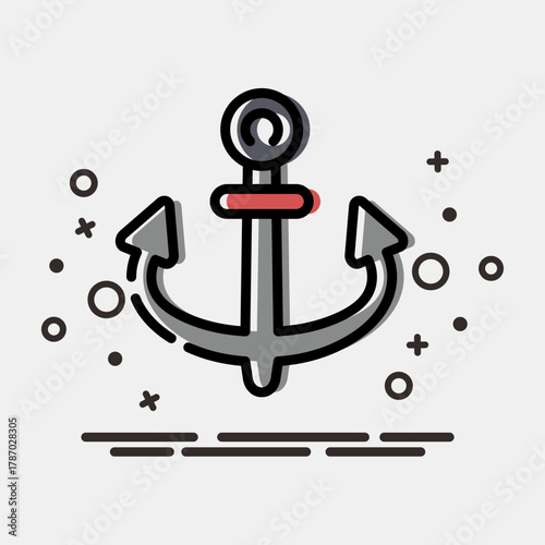 Icon anchor. Pirates theme elements. Icon in MBE style.