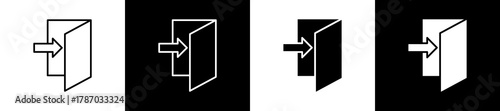 Access icon set in line and glyph style on black and white background