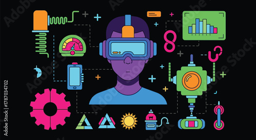 Virtual reality vr metaverse technology augmented reality concept