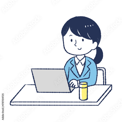 仕事をしているOL