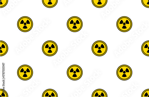 seamless pattern with radioactive sign. radioactive sign on circle board