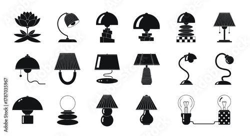 Collection of modern lamps vector illustration design graphic