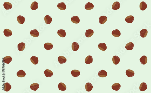 栗をランダムに配置した可愛い背景イラスト