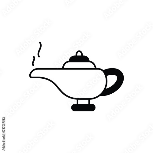 Magic Lamp line icon vector stock with white background