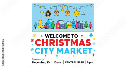 Christmas city market event central park december holiday season