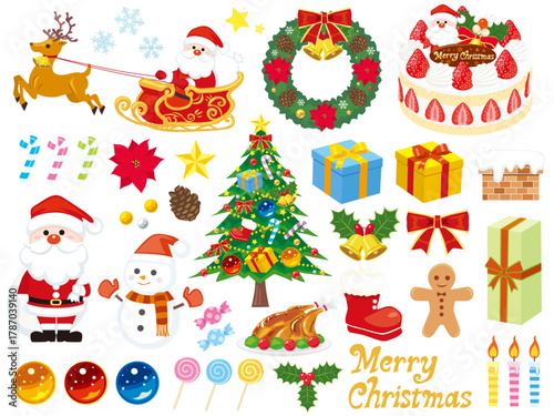 クリスマス関連のイラストセット