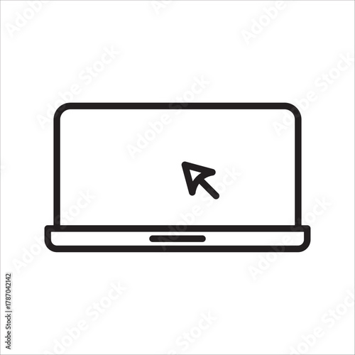 Laptop with pointer or cursor icon isolated. vector eps 10
