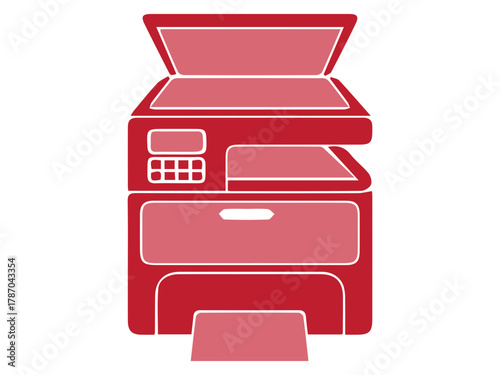 Red Office Printer Graphic