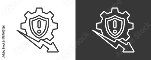 Risk Management Icon Set Vector Collection Isolated In Black And White