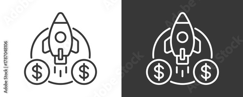 Startup Icon Set Vector Collection Isolated In Black And White