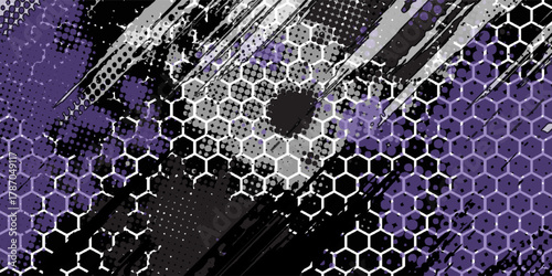 Vector car sticker design. Line graph racing background kit design and abstract hexagon pattern to wrap vehicle, eps 10.