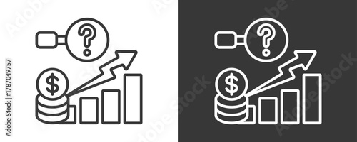 Sales Forecasting Icon Set Vector Collection Isolated In Black And White