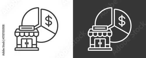 Market Share Icon Set Vector Collection Isolated In Black And White