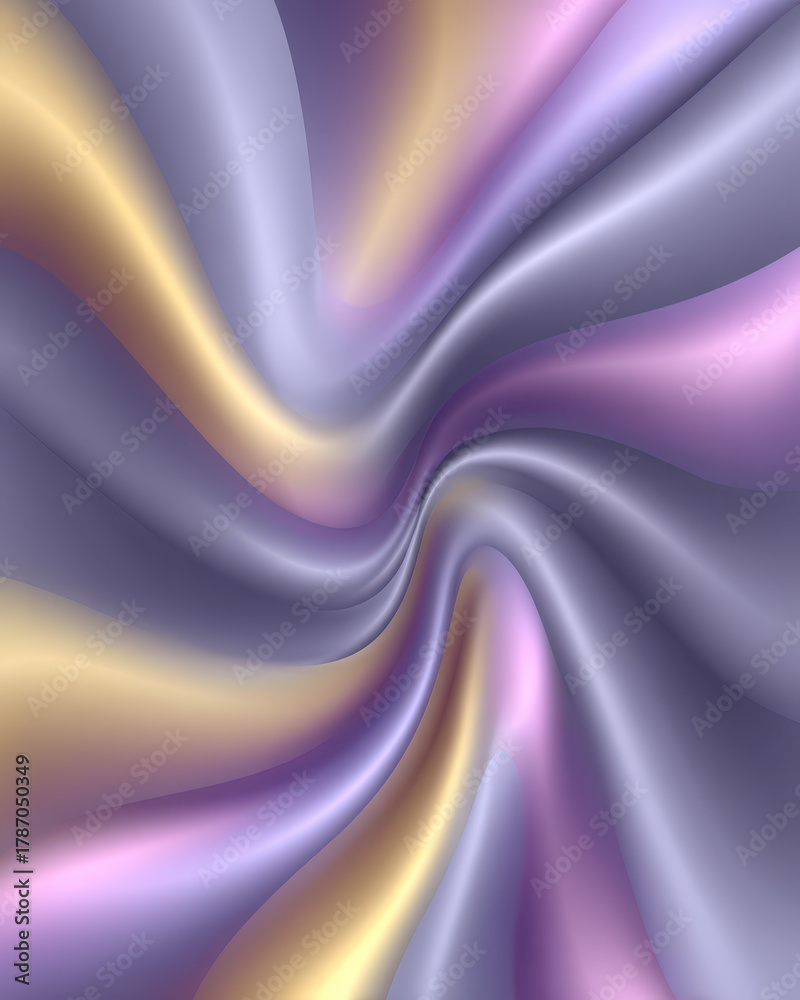 Obraz premium Mesmerizing swirl of pastel colors creates smooth, flowing abstract pattern. blend of purple, pink, and yellow hues gives sense of movement and fluidity, evoking calming and dreamy atmosphere