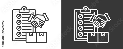 Trade Agreement Icon Set Vector Collection Isolated In Black And White