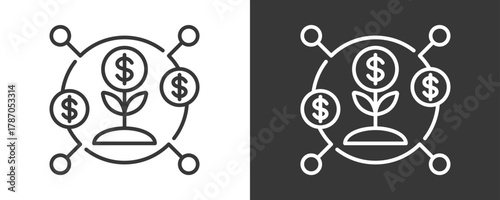Investment Icon Set Vector Collection Isolated In Black And White